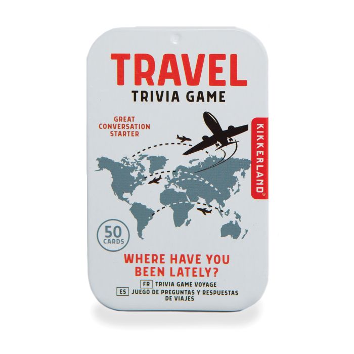 Kikkerland Travel Trivia Tin Multi-Coloured 6x2x10cm