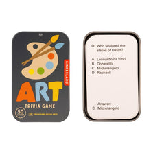 Load image into Gallery viewer, Kikkerland Art Trivia Tin Multi-Coloured 6x2x10cm
