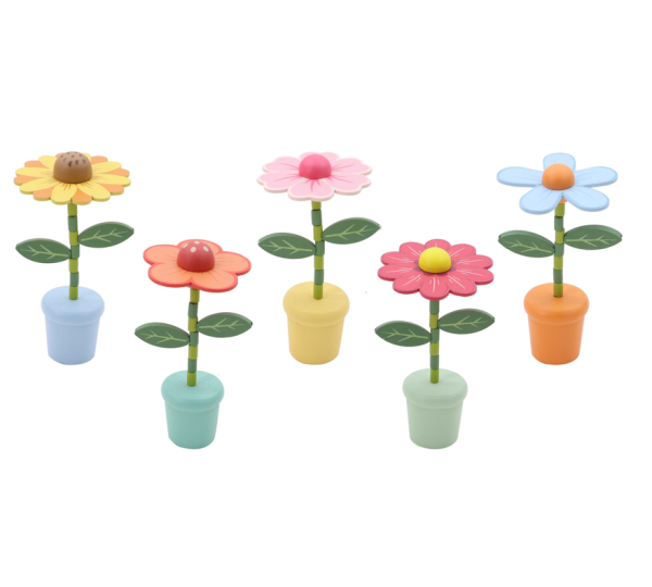 Wooden Flower Press Toy 12.5cm (1pc)