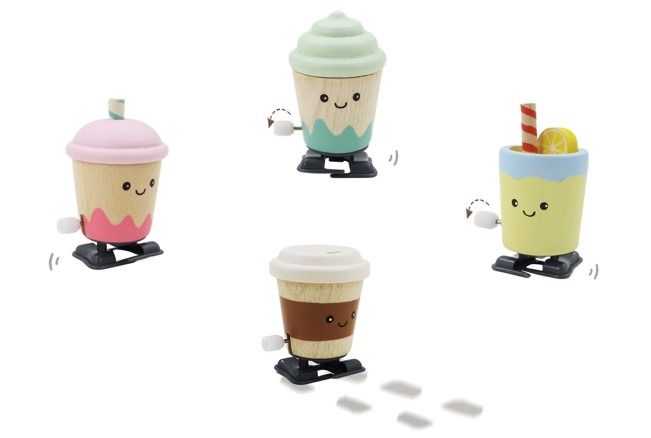 Wooden Wind up Beverage Cup 8cm (1pc)