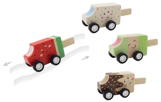 Wooden Pullback Icy Pole and Icecream 10cm (1pc)