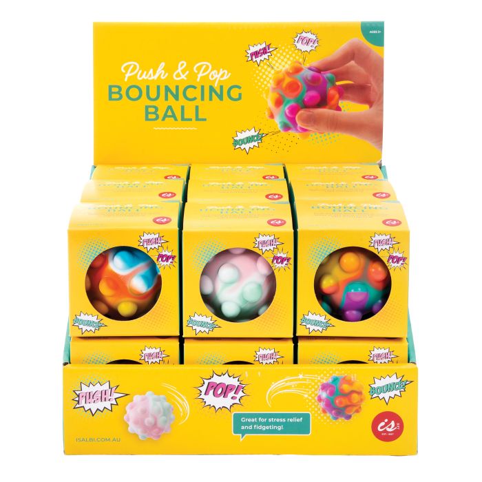 isGift Push & Pop Ball Multi-Coloured 7cm