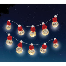 Load image into Gallery viewer, Discovery Zone Illuminate String Lights Santa Hat Disco Ball Silver &amp; Red
