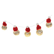 Load image into Gallery viewer, Discovery Zone Illuminate String Lights Santa Hat Disco Ball Silver &amp; Red
