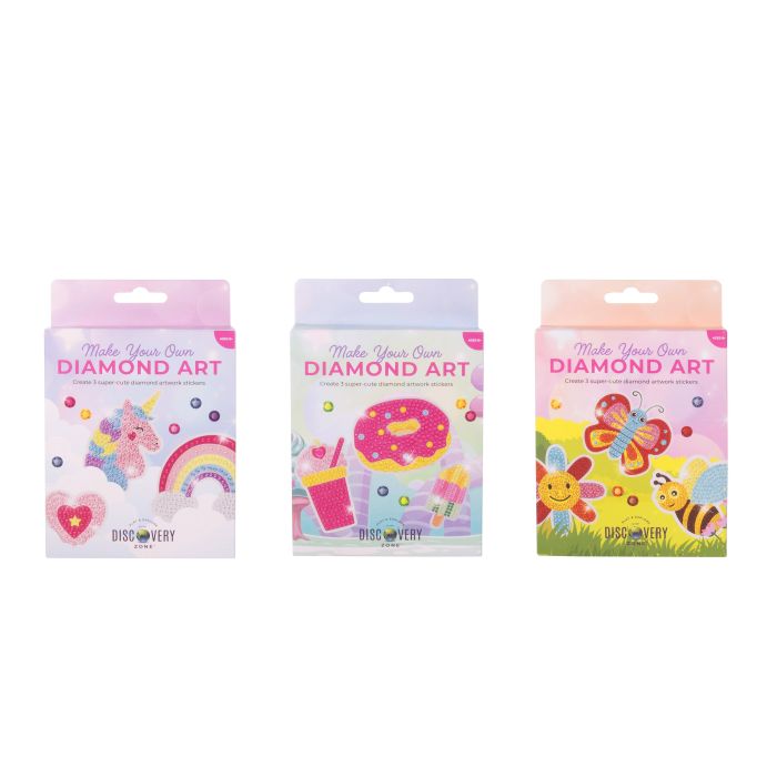 Discovery Zone Diamond Art Stickers 3pcs Set