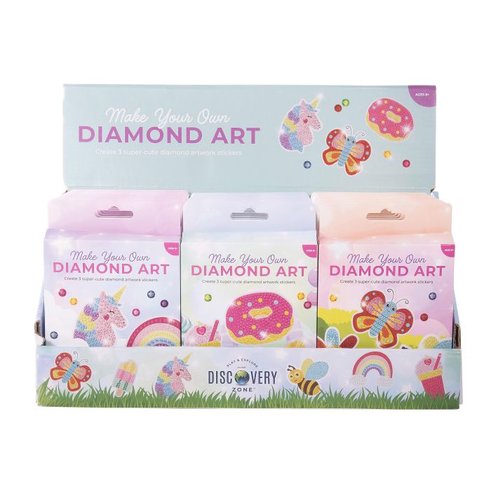 Discovery Zone Diamond Art Stickers 3pcs Set