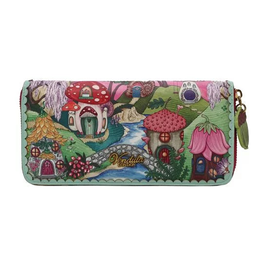 Vendula Fairy Village Large Ziparound Crossbody Wallet