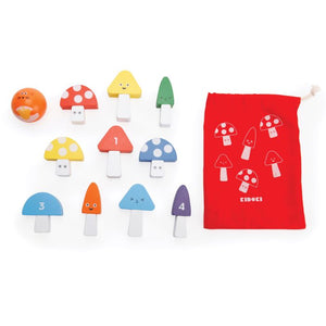 Kikkerland It's a Strike Mini Mushroom Bowling Multi-Coloured 15x5x11cm