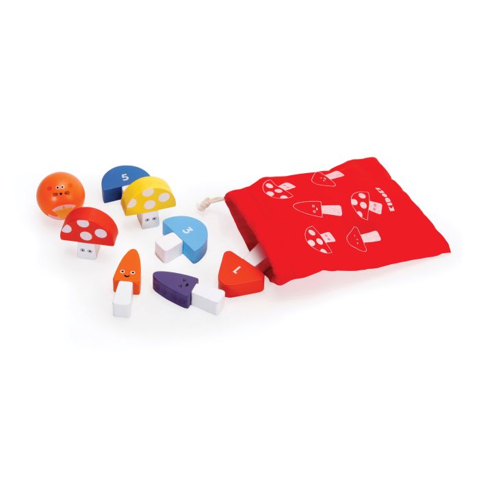 Kikkerland It's a Strike Mini Mushroom Bowling Multi-Coloured 15x5x11cm