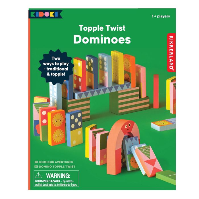 Kikkerland Kidoki Topple Twist Dominoes Multi-Coloured 14x17x6cm