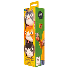 Load image into Gallery viewer, Kikkerland Kidoki Three Cats Juggling Balls Multi-Coloured 6.25x6.5cm
