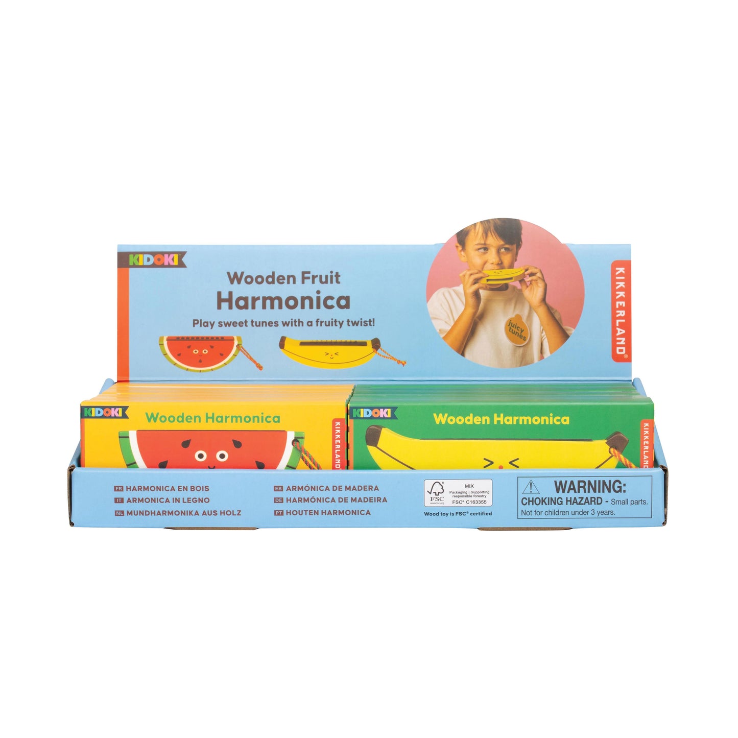 Kikkerland Kidoki Wooden Fruit Harmonica