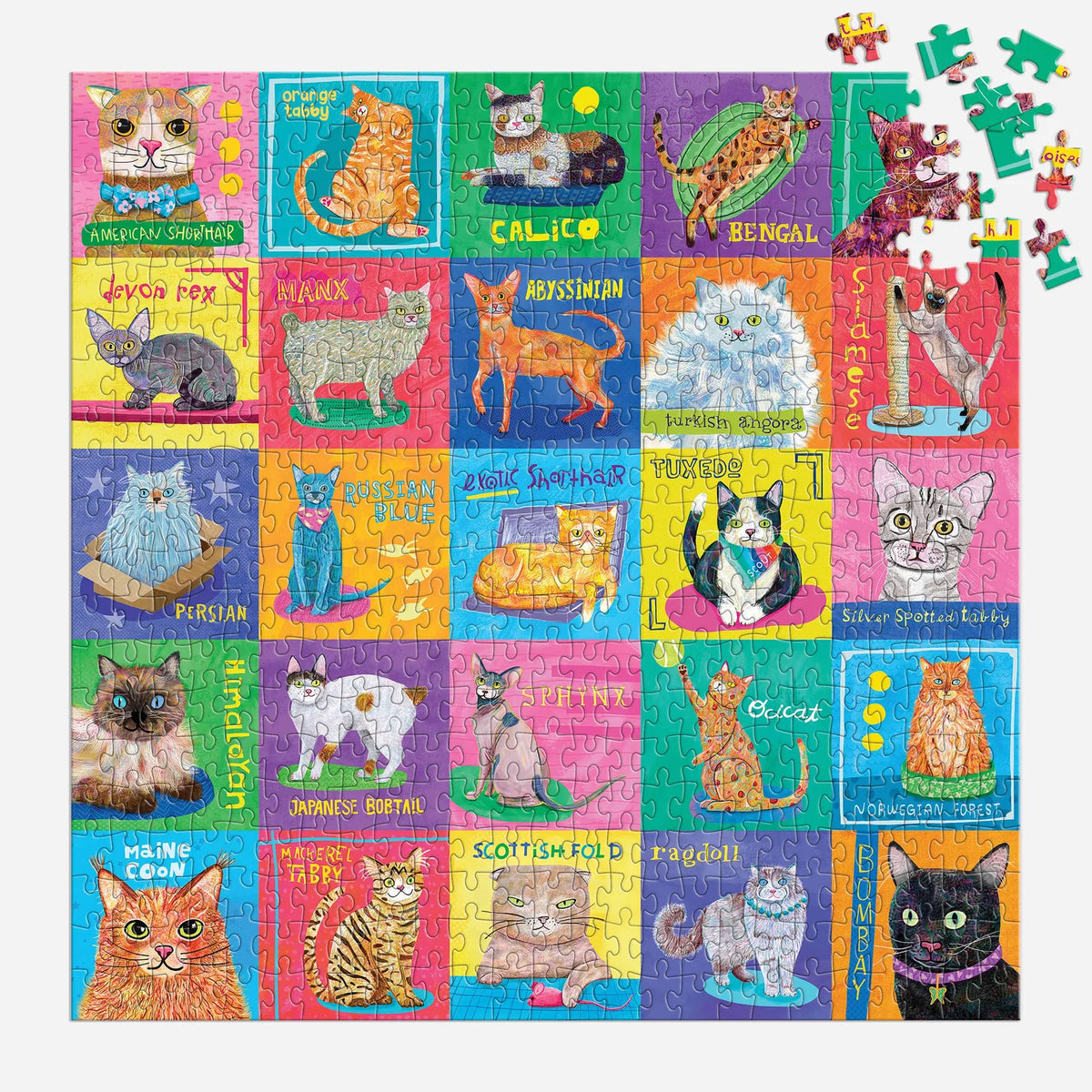 Mudpuppy Purr-fect Portraits Family Puzzle-500pc Multi-Coloured