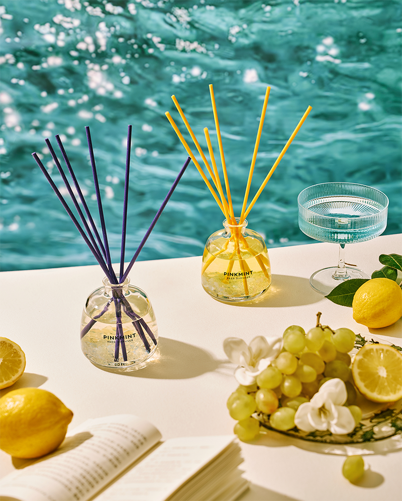 Pinkmint Candle Lemon Myrtle Reed Diffuser Crystal Infused