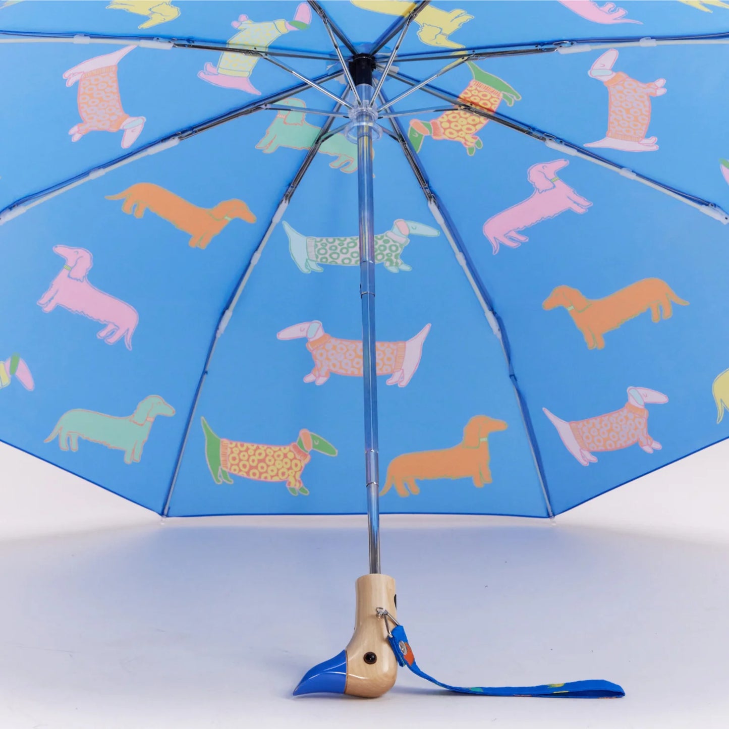Original DuckHead Duck Umbrella Compact - Dogs in Blue Multi-Coloured