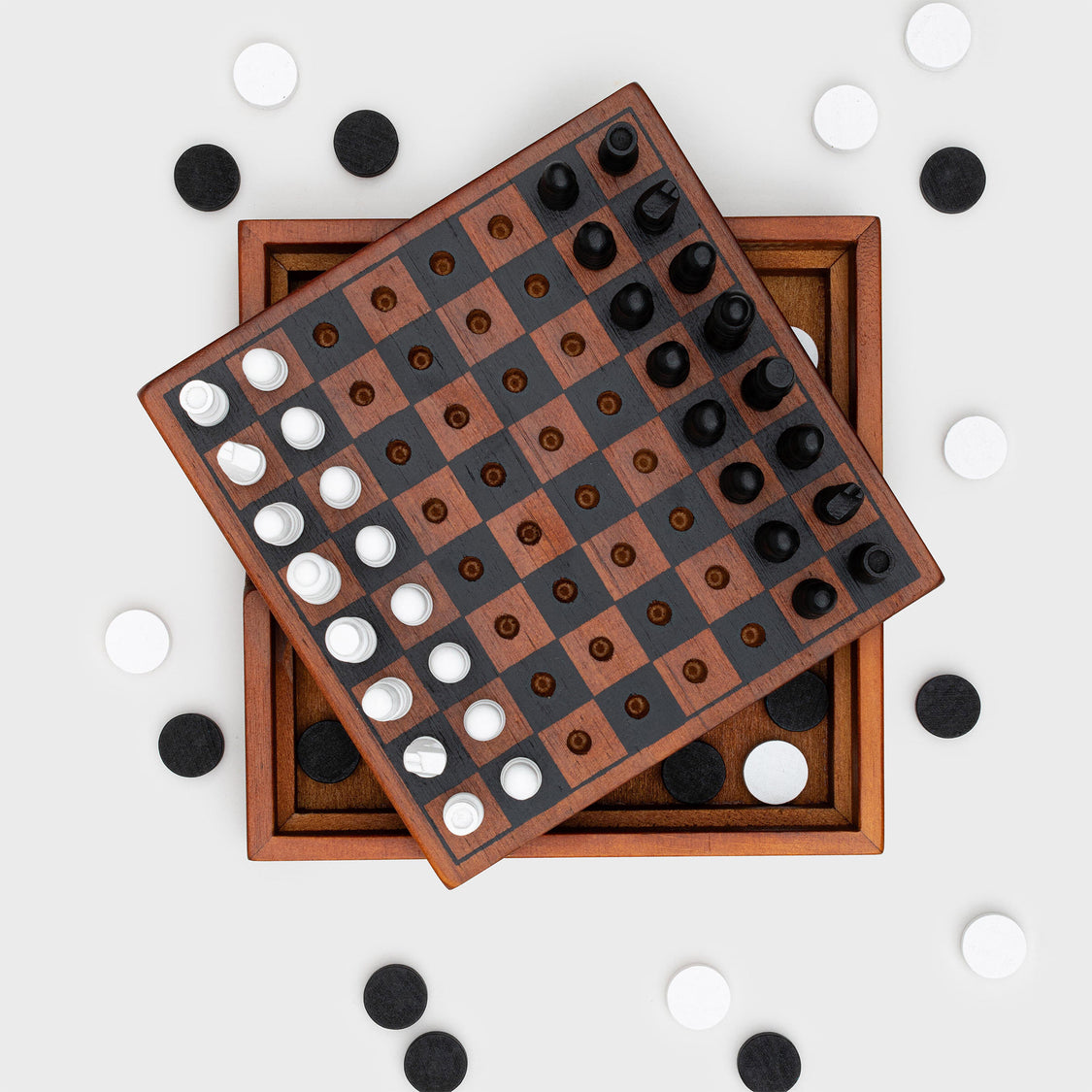 Luckies Iron & Glory - Chess & Checkers Multi-Coloured 14x3x14cm