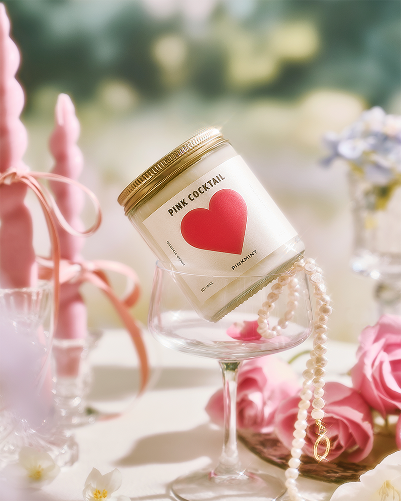 Pinkmint Candle Pink Cocktail Soy Candle