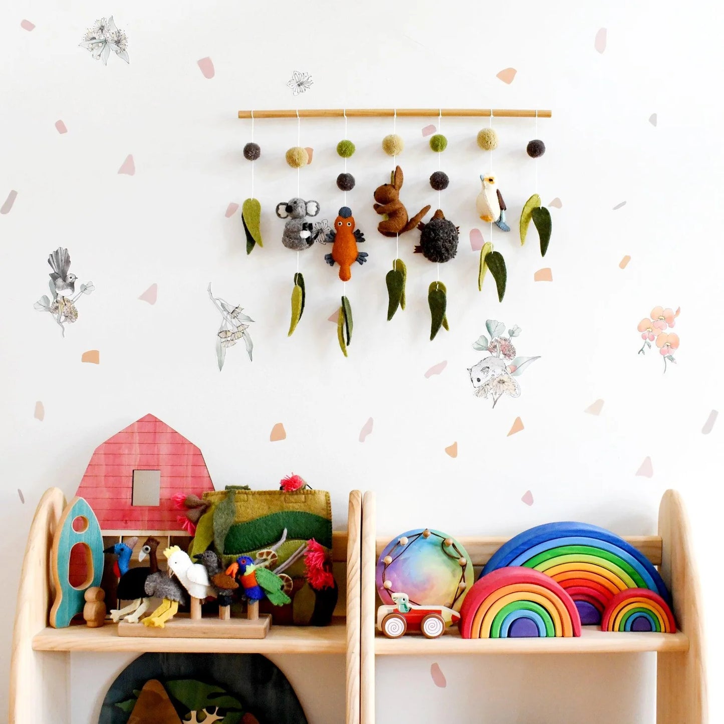 Tara Treasures Nursery Cot Mobile Hanging Australian Animals