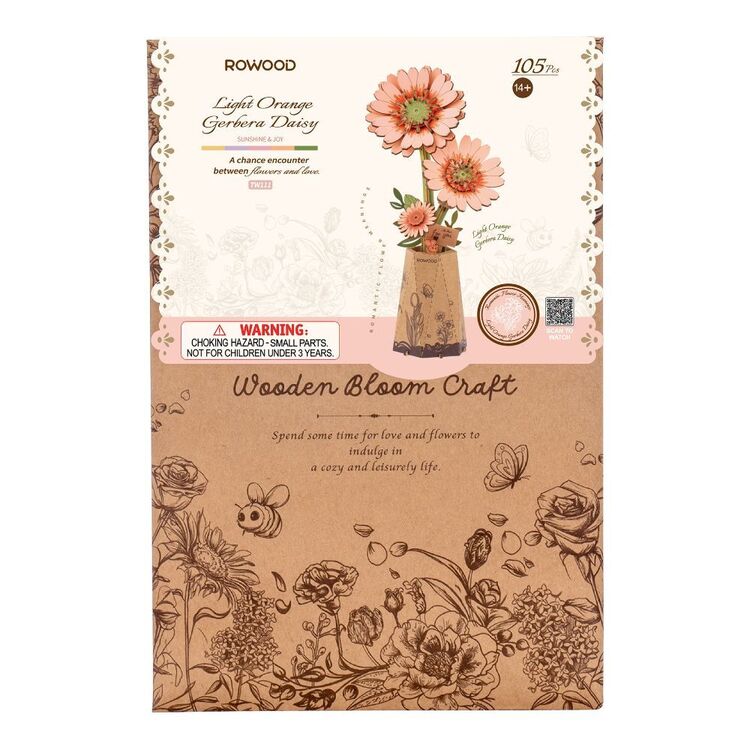 Robotime Rowood Bloom Light Orange Gerbera Daisy TW111