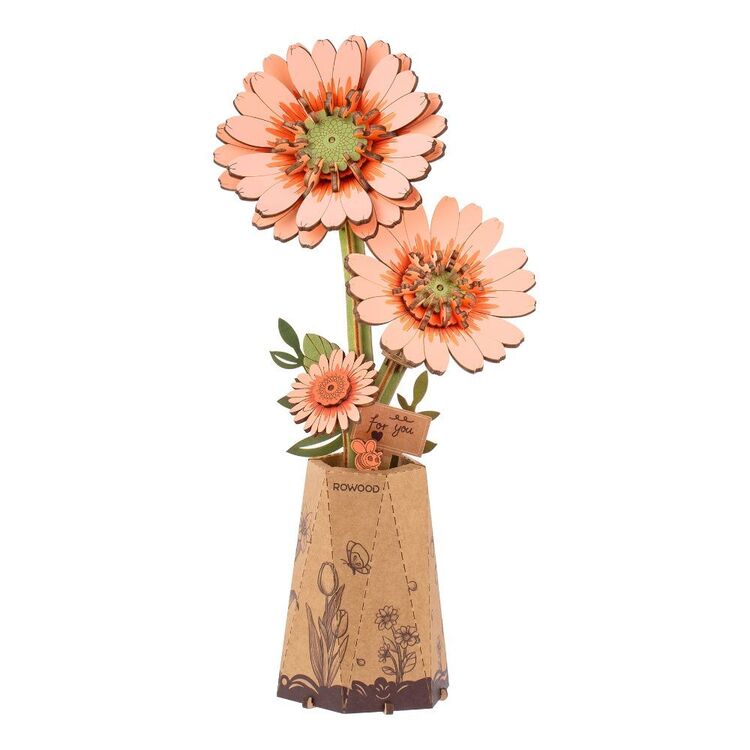 Robotime Rowood Bloom Light Orange Gerbera Daisy TW111