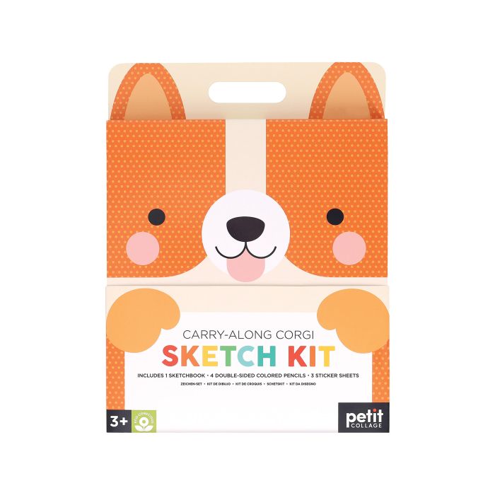 Petit Collage Carry-Along Sketch Kit-Corgi 18x2x24cm