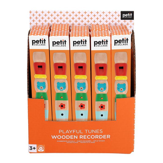 Petit Collage Playful Tunes Wooden Recorder 3x3x19cm