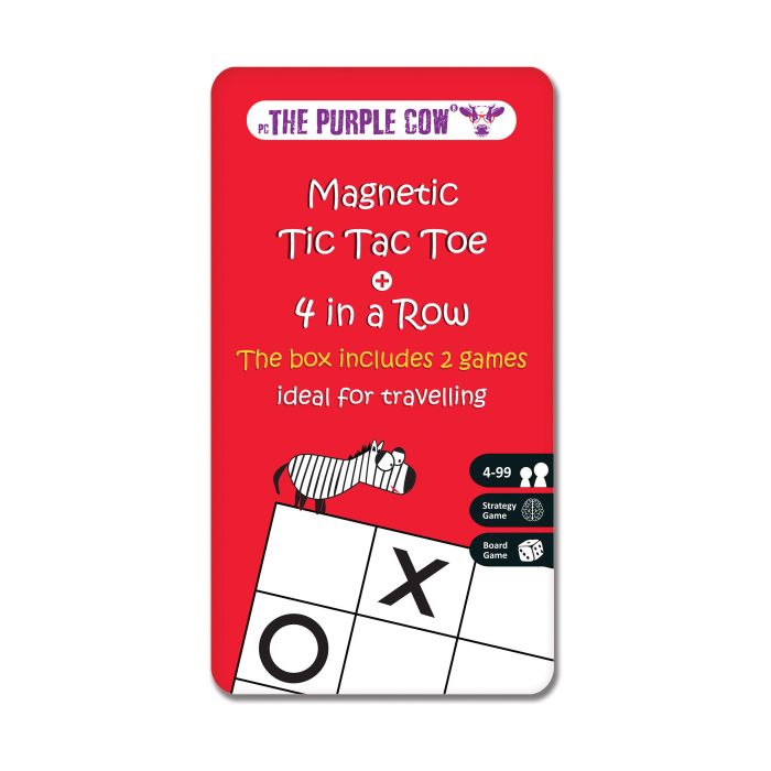The Purple Cow Magnetic 4 In A Row & Tic Tac Toe 10.2x1x18.5cm