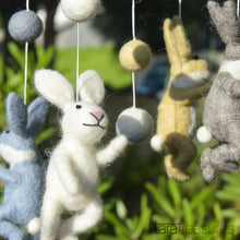 Load image into Gallery viewer, Tara Treasures - Nursery Cot Mobile - Dancing Hares
