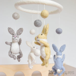 Tara Treasures - Nursery Cot Mobile - Dancing Hares