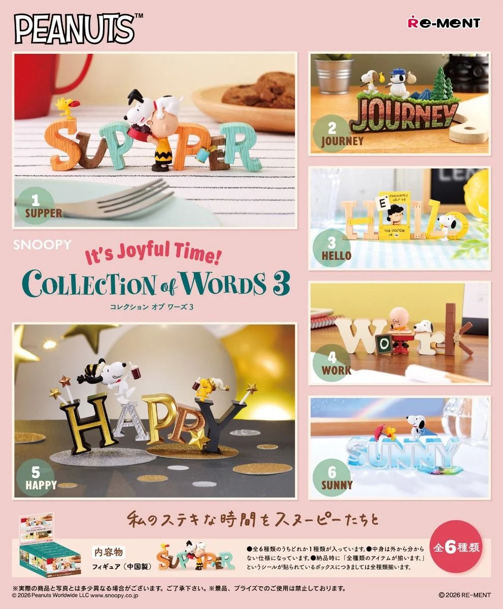 Re-Ment Snoopy Collection of Words 3 - It's Joyful Time! Blind Box
