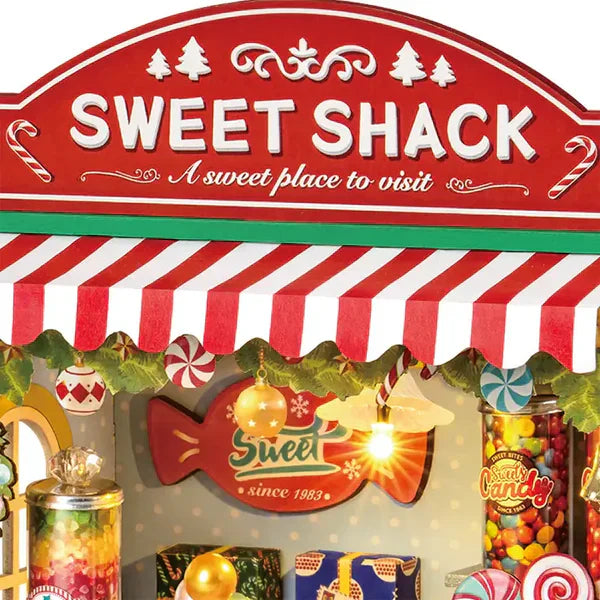 Robotime Christmas Candy Stand DIY 3D Wooden Puzzle - DS043 | with LED Lights & Music Box