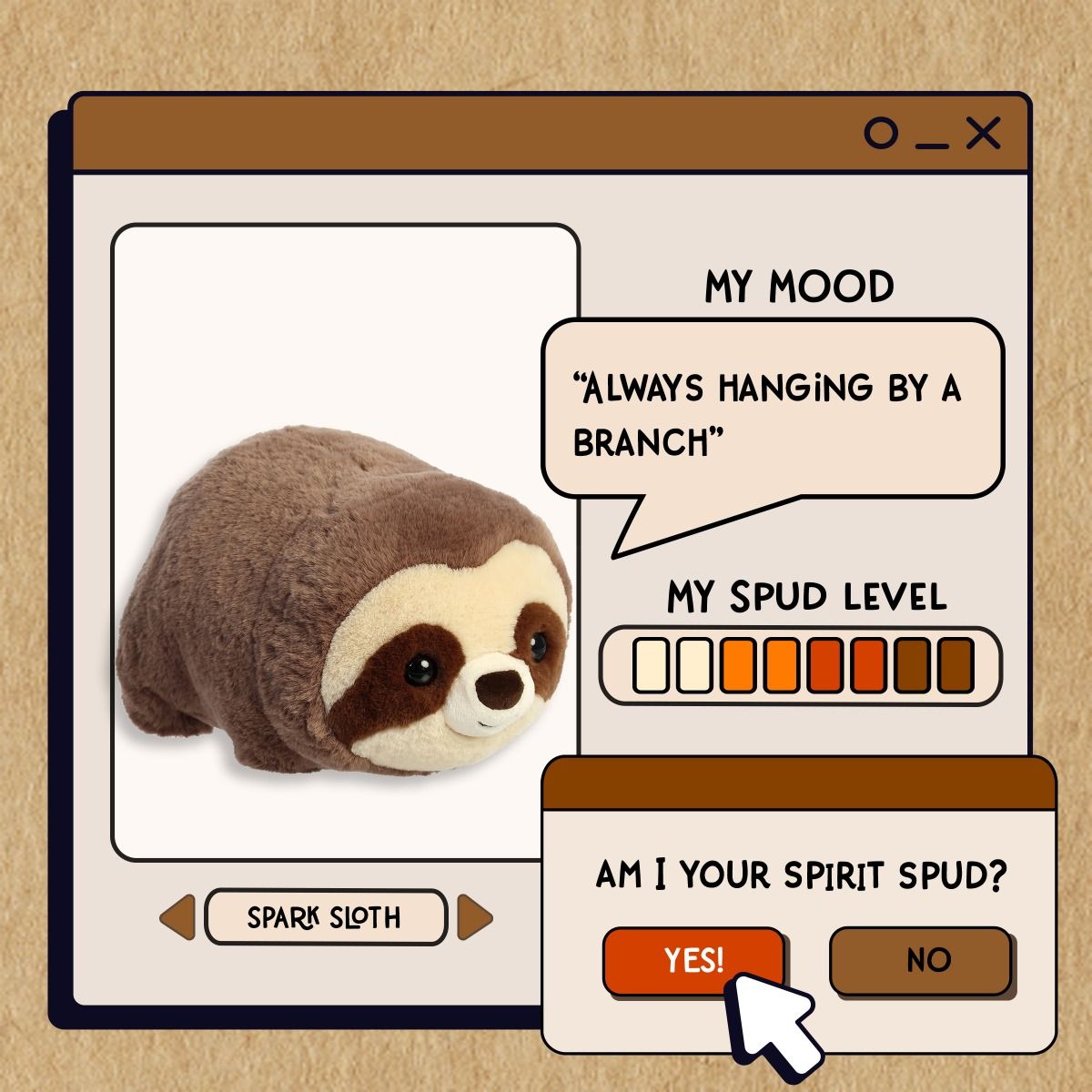 Spudster Spark Sloth 25cm
