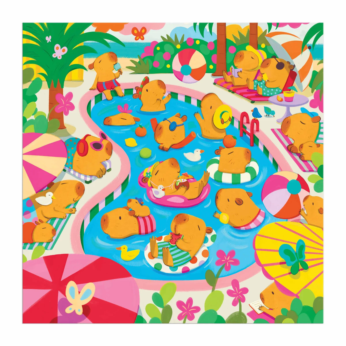Mudpuppy Capybara Pool Day Family Puzzle - 500pcs Multi-Coloured