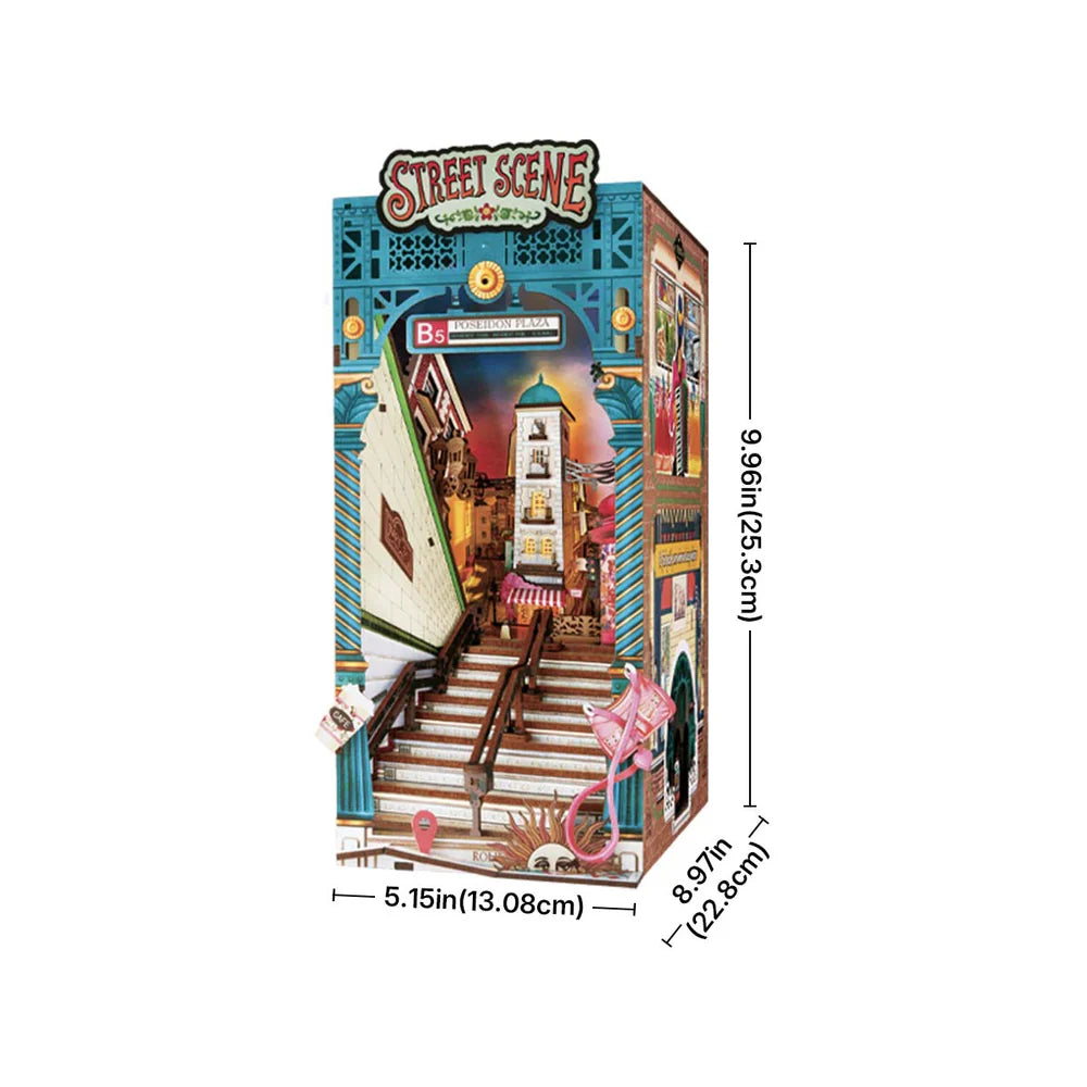 Robotime Rolife Street Scene DIY Book Nook Shelf Insert TGB13