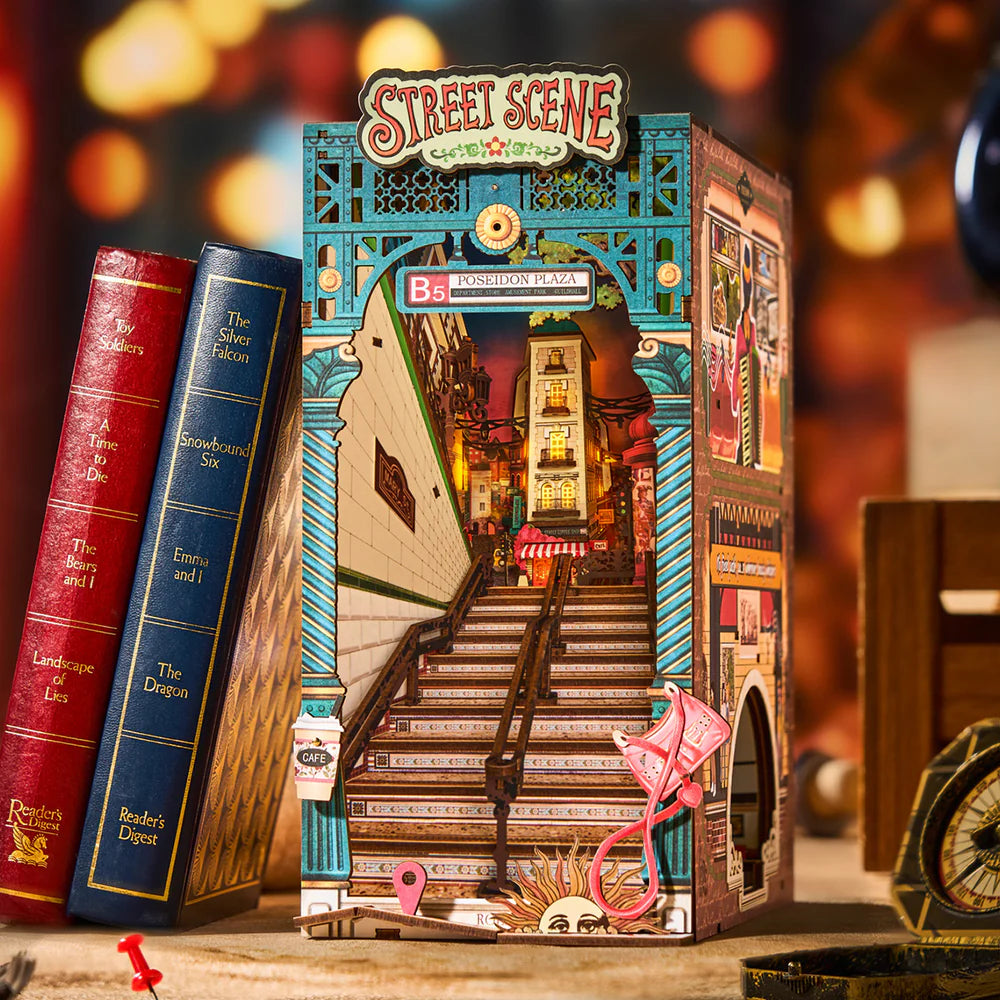 Robotime Rolife Street Scene DIY Book Nook Shelf Insert TGB13