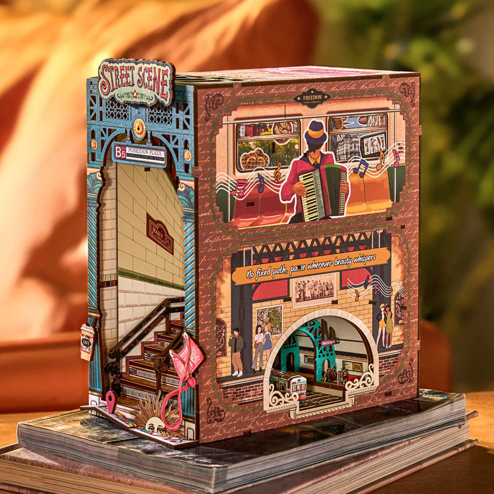 Robotime Rolife Street Scene DIY Book Nook Shelf Insert TGB13