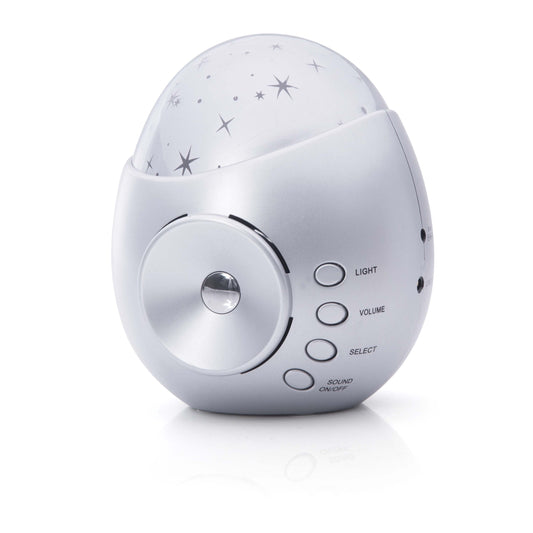IS GIFT GALAXY STAR PROJECTOR & SOUND MACHINE - SILVER (MIN 4) SILVER 12X11.6X14.1CM
