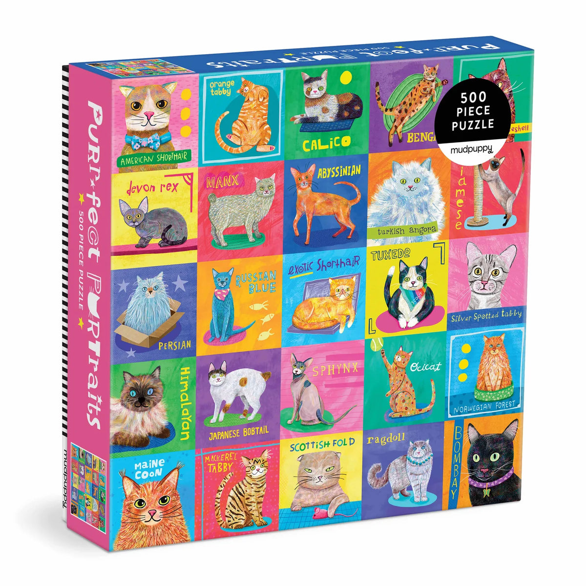 Mudpuppy Purr-fect Portraits Family Puzzle-500pc Multi-Coloured