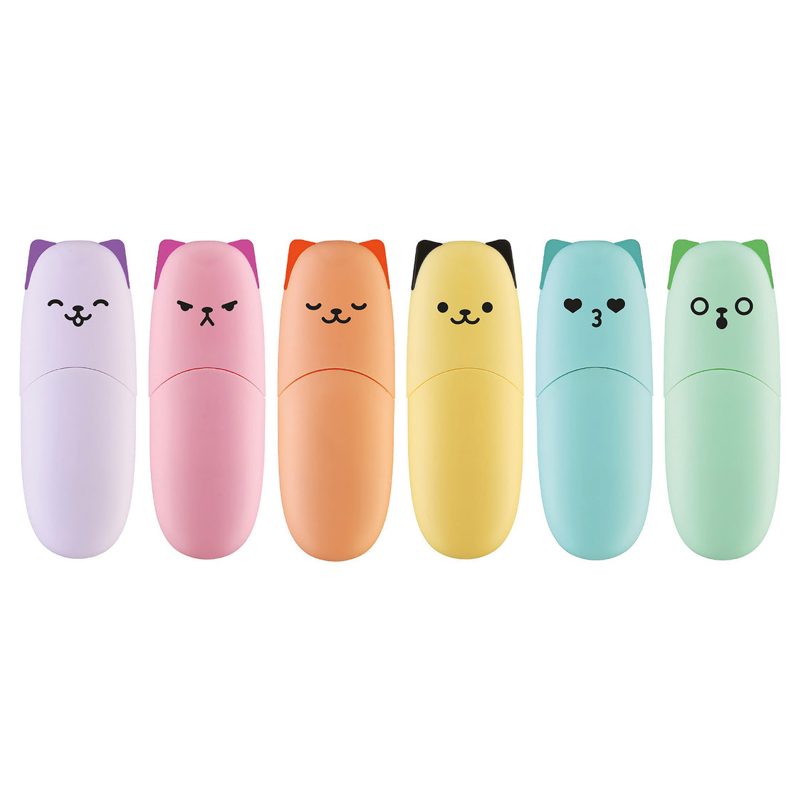 Mustard Kitty Cats Highlighters Multi-Coloured 3x1.5x8cm