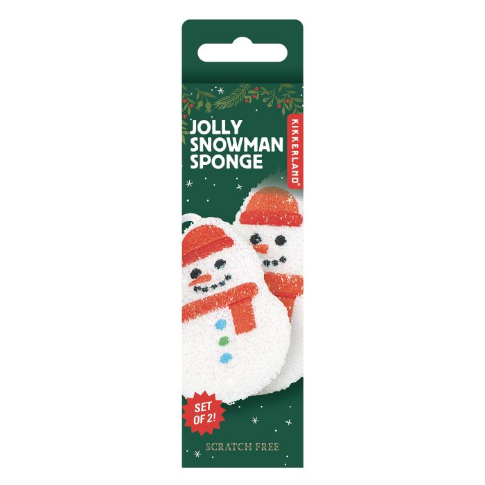 Kikkerland Snowman Scrub Sponge 2pcs Set 10x4x14cm