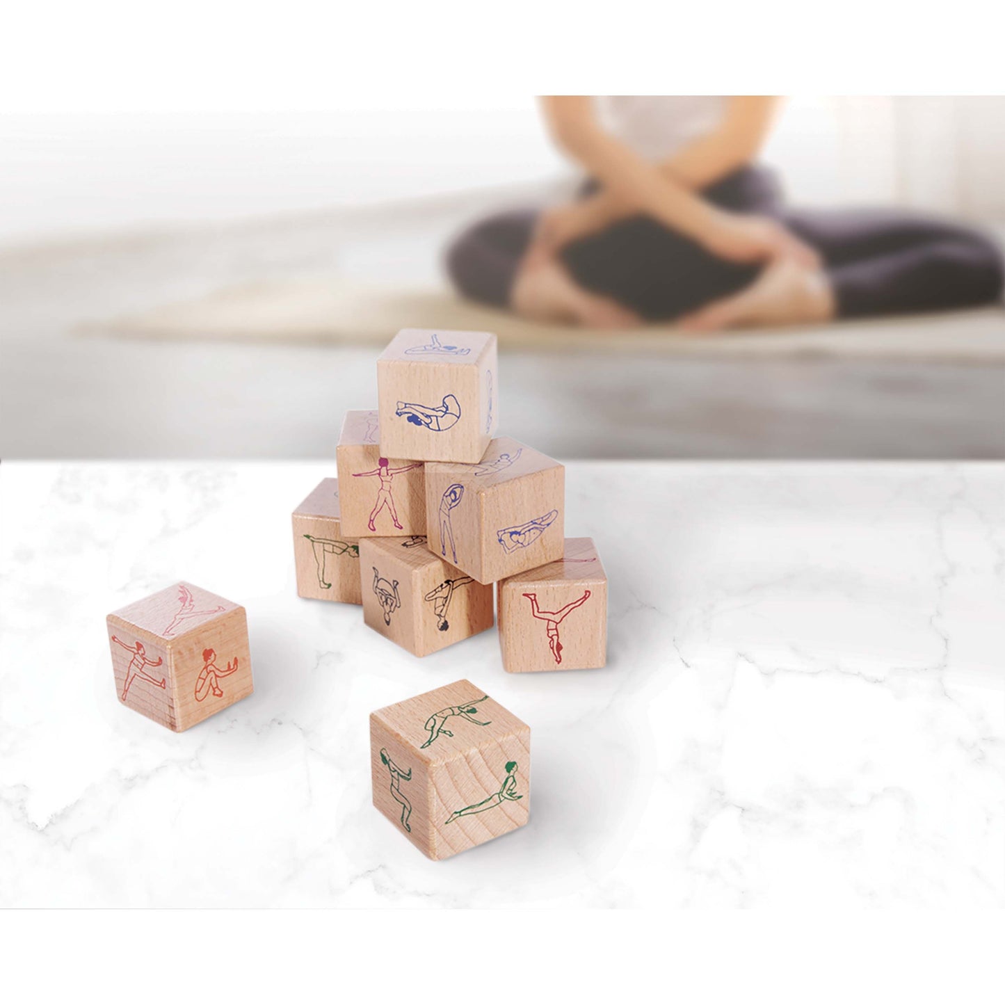 IsGift Wooden Yoga Dice Set