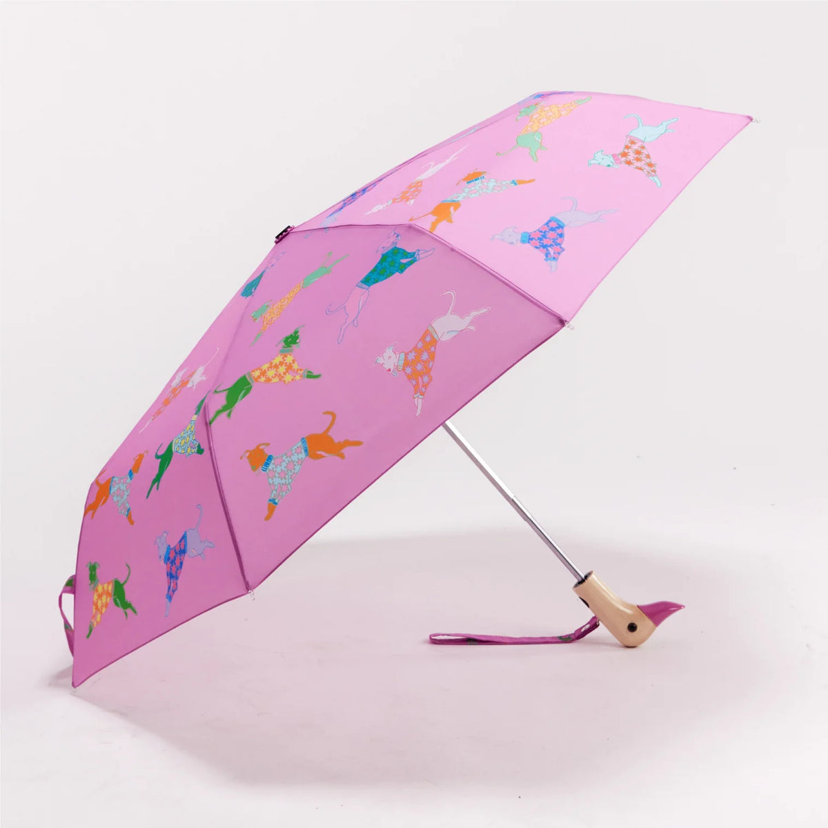 Original Duck Head Duck Umbrella Compact - Dogs in Pink Multi-Coloured