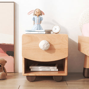 Aesthetik Kids - Wooden Bunny Tail Inspired Bed Side Table