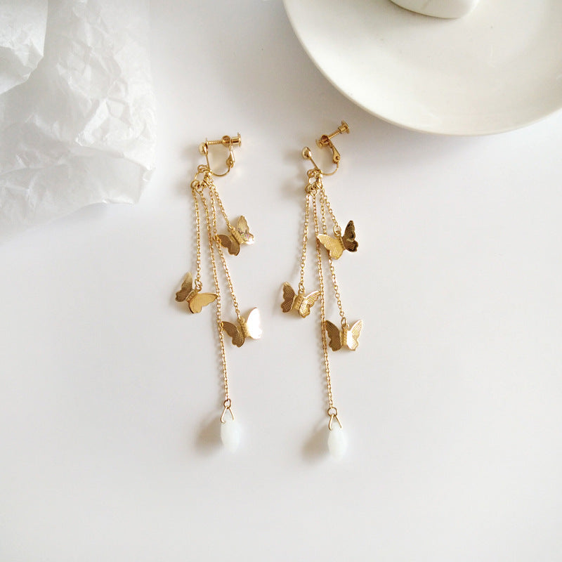 Luninana Clip-on Earrings - Golden Butterflies YBY005