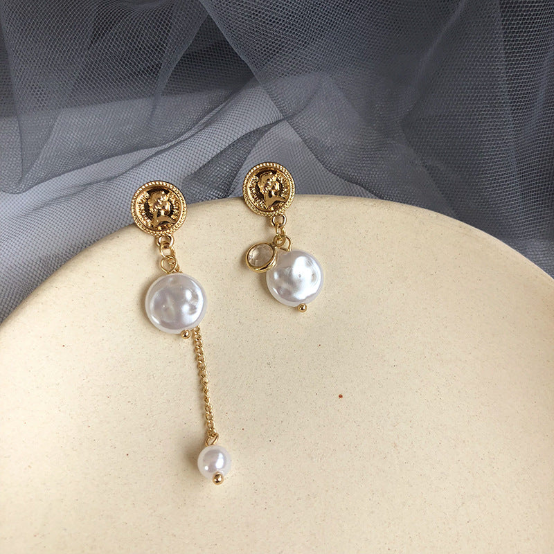 Luninana Earrings -  Classic Coin Pearl Earrings YBY008
