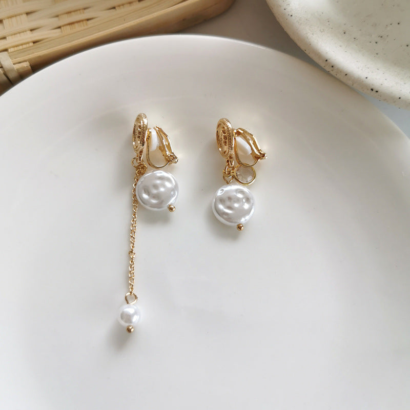 Luninana Earrings -  Classic Coin Pearl Earrings YBY008