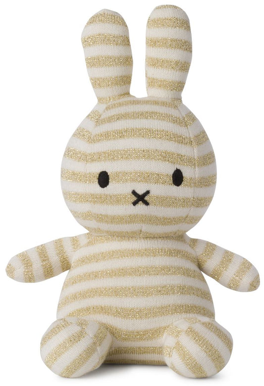 Miffy & Friends Miffy Organic Cotton Sparkle Stripe Cream 23cm