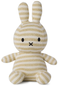 MIFFY & FRIENDS Miffy Sitting Organic Cotton Sparkle Stripe Cream (23cm)