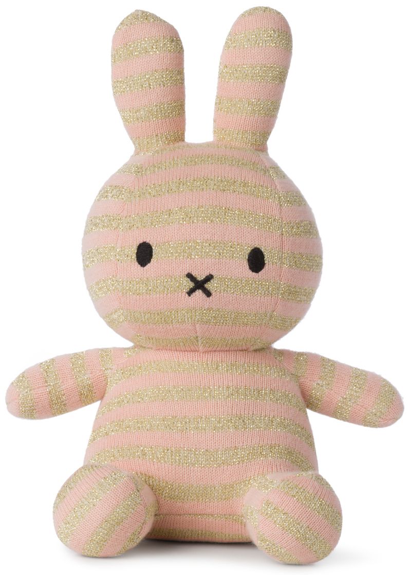 Miffy & Friends Miffy Organic Cotton Sparkle Stripe Pink 23cm