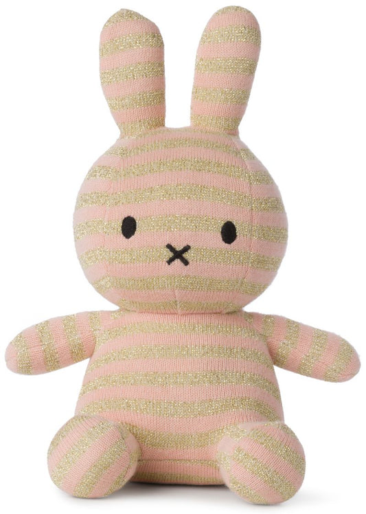 Miffy & Friends Miffy Organic Cotton Sparkle Stripe Pink 23cm